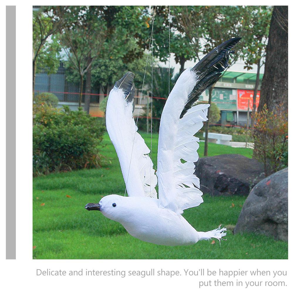 2 Pcs Home Decoration The Bird Seagull Artificial Figurines Party Ornaments