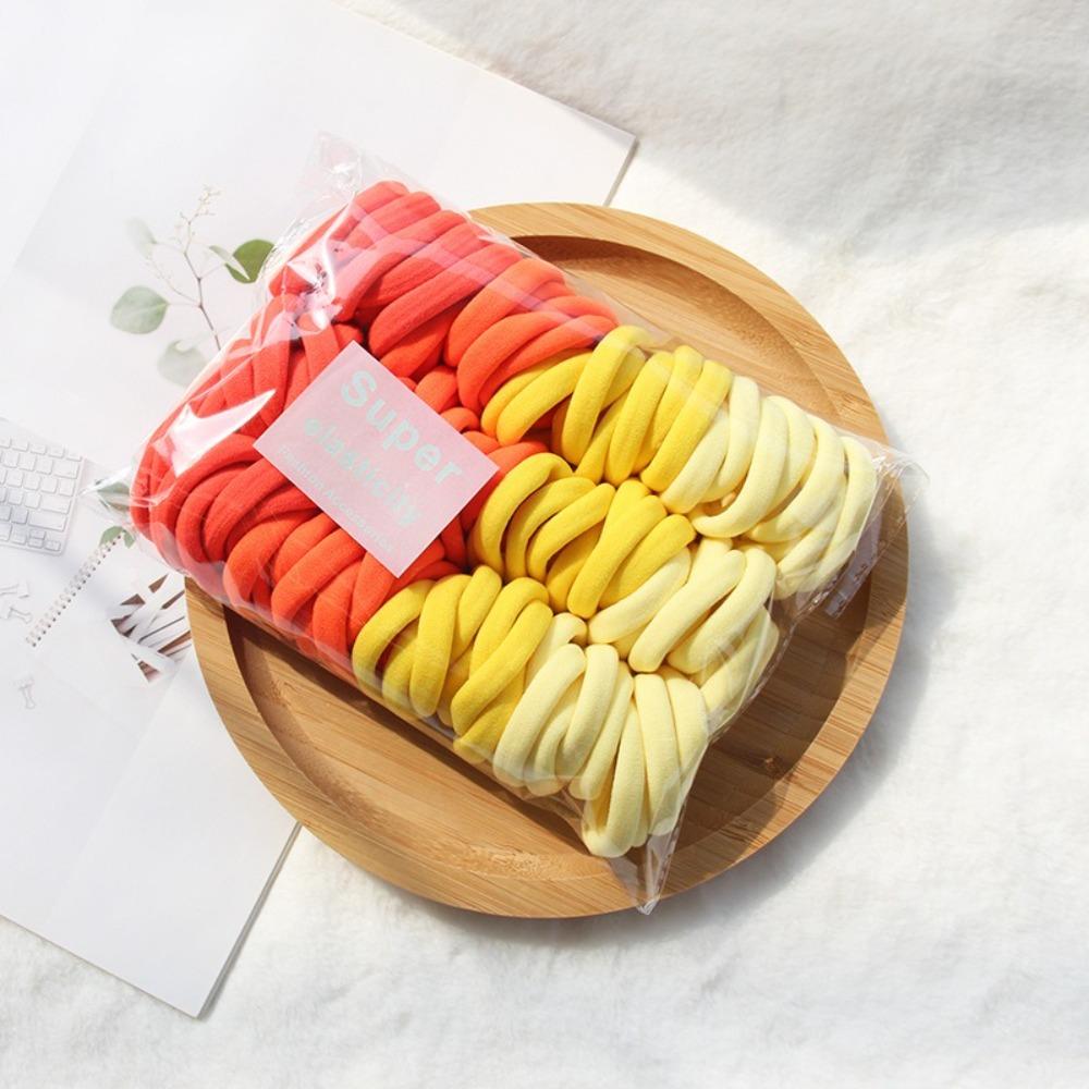 100Pcs/Set Hair Ring Elastic Rubber Bands Korean Style Hair Rope Set Women Ponytail Holders  Ladies
