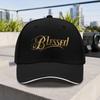 1pc New Blessed Text Adjustable Baseball Cap Lightweight Printed Craft Unisex Hat Suitable For Outdoor Activities Weddings An