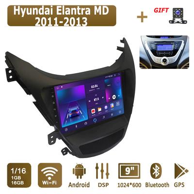 Android Auto Rádio Pro Hyundai Elantra MD 2011-2013 Multimediální Přehrávač Hlavní Jednotka Stereo GPS Navigace BT WIFI 1+16GB