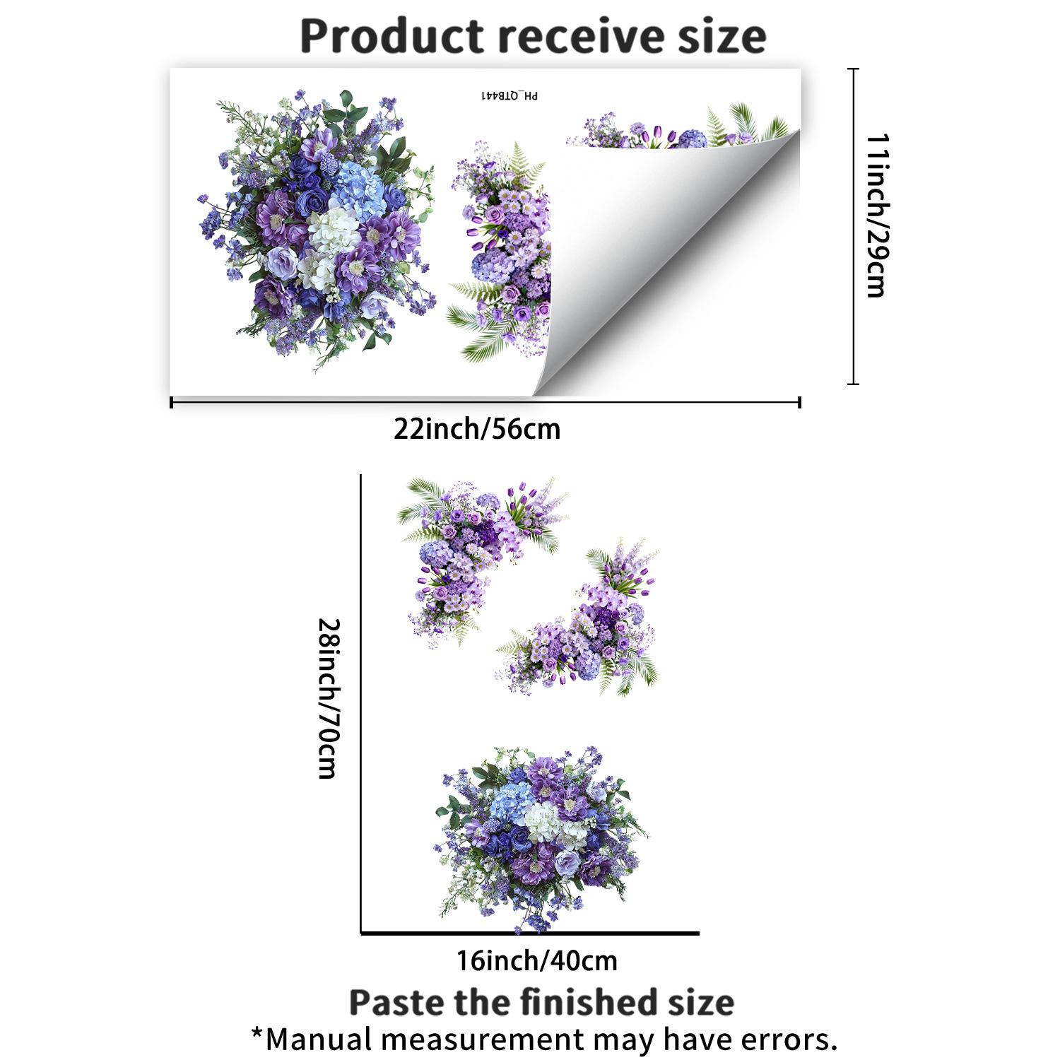 

Фиолетовый Цветок Декор для Ванной Комнаты и Туалета Самоклеящаяся Съемная Наклейка
