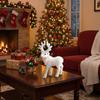 With Scarf Christmas Reindeer Ornaments Glittering Elk Cloth Decor  New Year