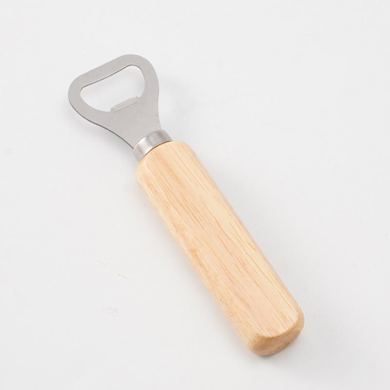 Thickened Stainless Steel Wooden Handle Corkscrew  Beverage Bottle Opener With Pattern Option