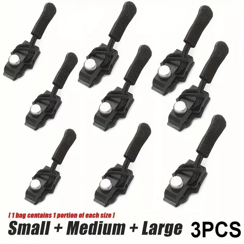 

9pcs Universal Detachable Metal Zipper Slider Puller Easy Zipper Fix Instant Repair Kit DIY Replacement Lever Locks for Clothing