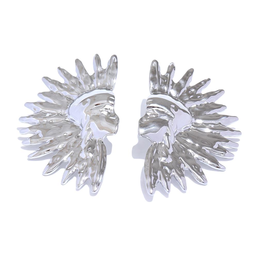

Yhpup Mayans Stylish Unique Stainless Steel Metal Portrait Charm Stud Earrings Individualistic Trendy Jewelry Bijoux Waterproof