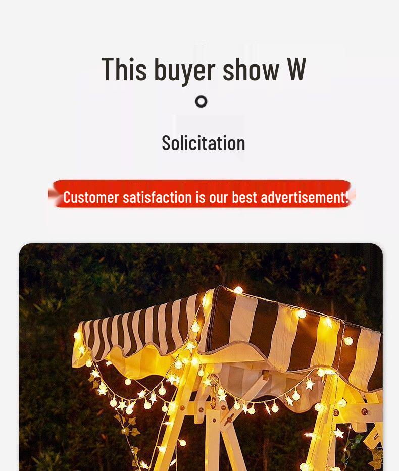 Solar LED Outdoor Camping Lantern String – Waterproof Fairy Lights for Tent, Balcony, and Tree Decoration