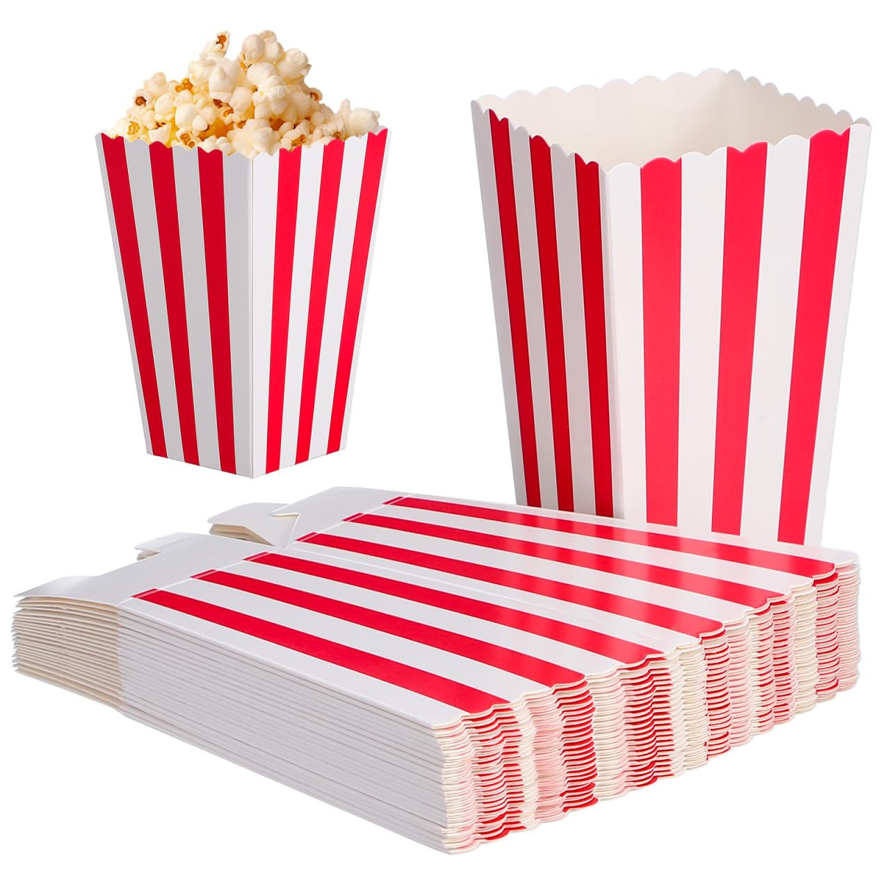 FRCOLOR Popcorn Bags (Set of 24) Popcorn Containers Paper Large Capacity Movie Theater Popcorn красный