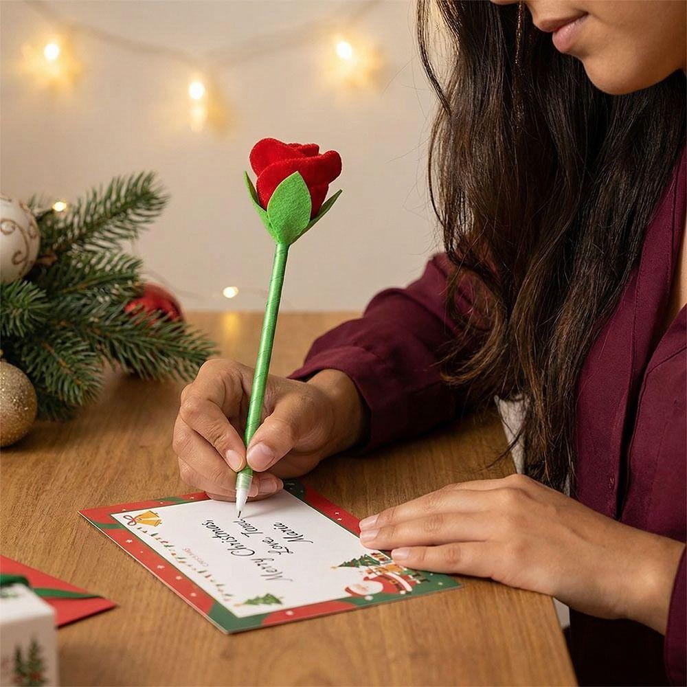 Valentine's Day Rose Flower Ballpoint Pens Smooth Writing Valentine's Day Rose Pen  Office Supplies