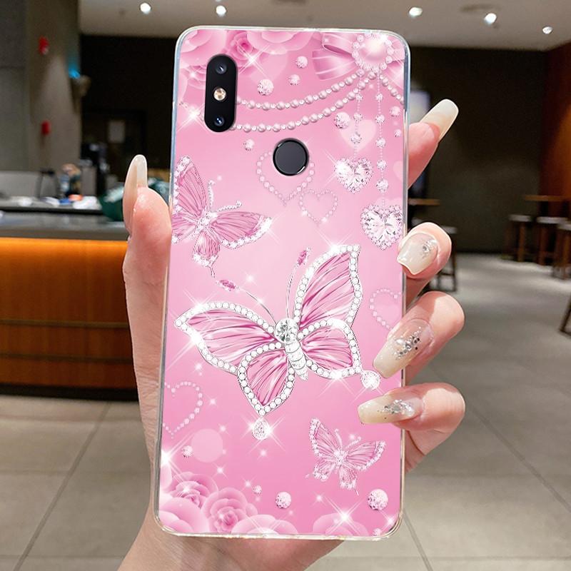 For Xiaomi Mi Max 3 Mix 2S Phone Case Fashion Butterfly Flower Clear Soft TPU Silicone Back Cover For Xiaomi Mi Max3 Mix2S Shell