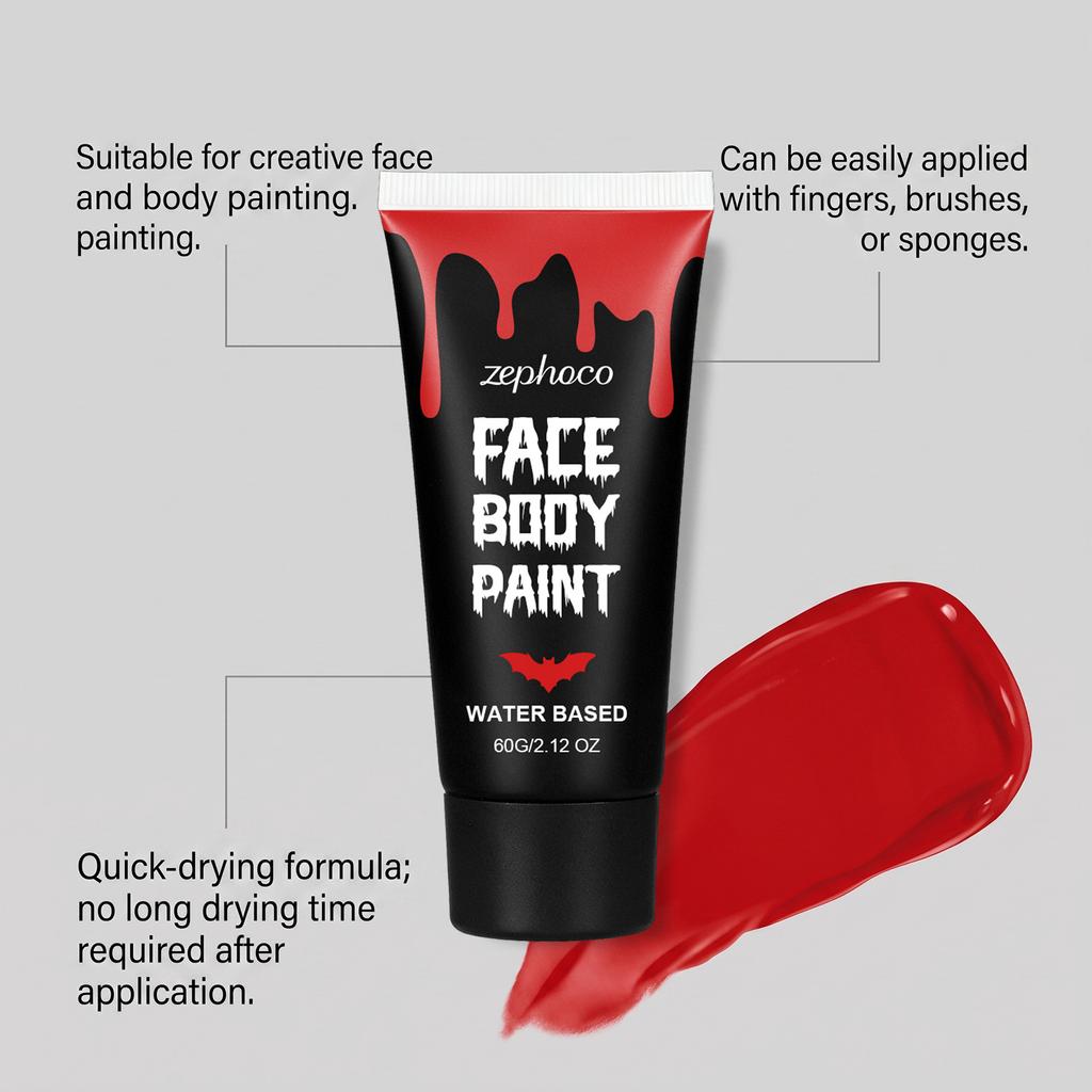 Zephoco Face & Body Paint Kit, Vibrant Colors, Smooth & Natural Pigment, Portable for Daily Use