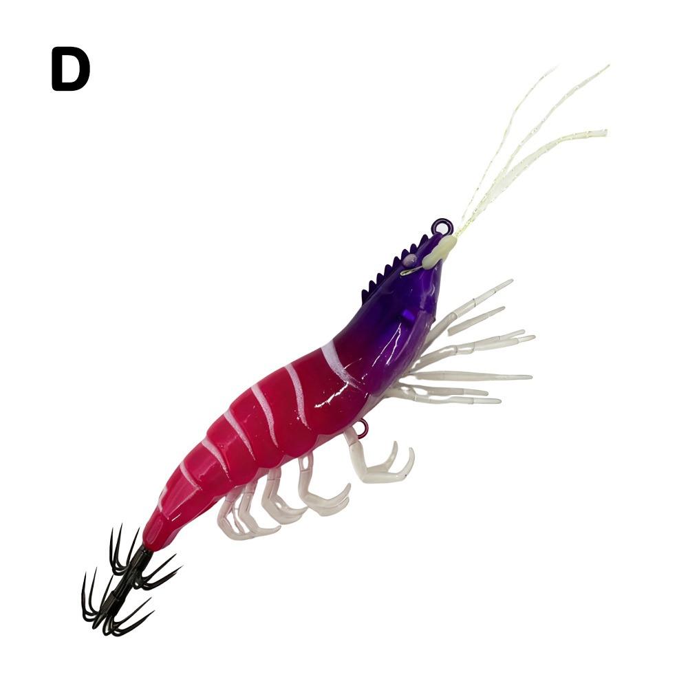 Shrimp 10.9g 80mm Squid Jig Luminous Horizontal Slow Sinking Lure Webfoot Wood Shrimp Artificial Calamar Cuttlefish Fishing