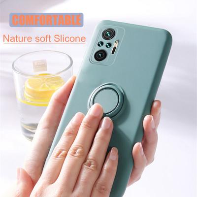 Silikon-Magnetringhalter-Hülle für Xiaomi 14T Pro 13T 12T Poco X6 X5 Pro Redmi Note 14 13 Pro 12 Weiche Autoständer-Fingerhalterungsabdeckung