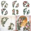 2x Silk Flowers Ornament for Decorating Artificial Flower Swag Wedding Arch Wreath Floral Swag for Party Wedding Car Wall Door