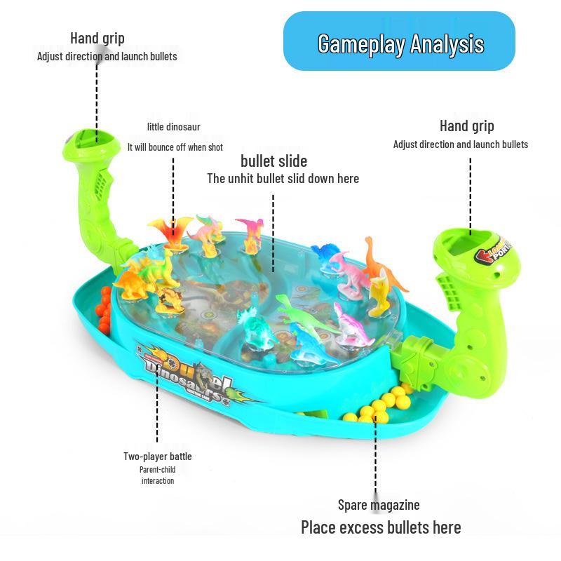 Interactive Dinosaur Battle Arena Board Game: Parent-Child Two-Player Simulation Set for Boys