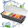 Fruit Box Condiment Container 4-6 Grids With Lid Large Capacity Bar Divided Fruits Bowl Household Seasonin Box Food Storage