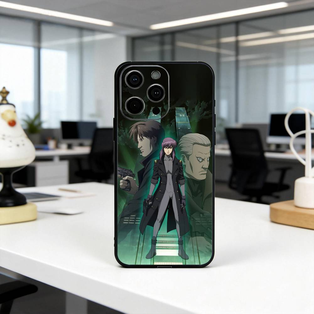 G-Ghost M-Motoko K-Kusanagi S-Shell Phone Case For iPhone 17, 16,15,14,13,12,11 Plus,Pro Max, Others Soft Black Cover