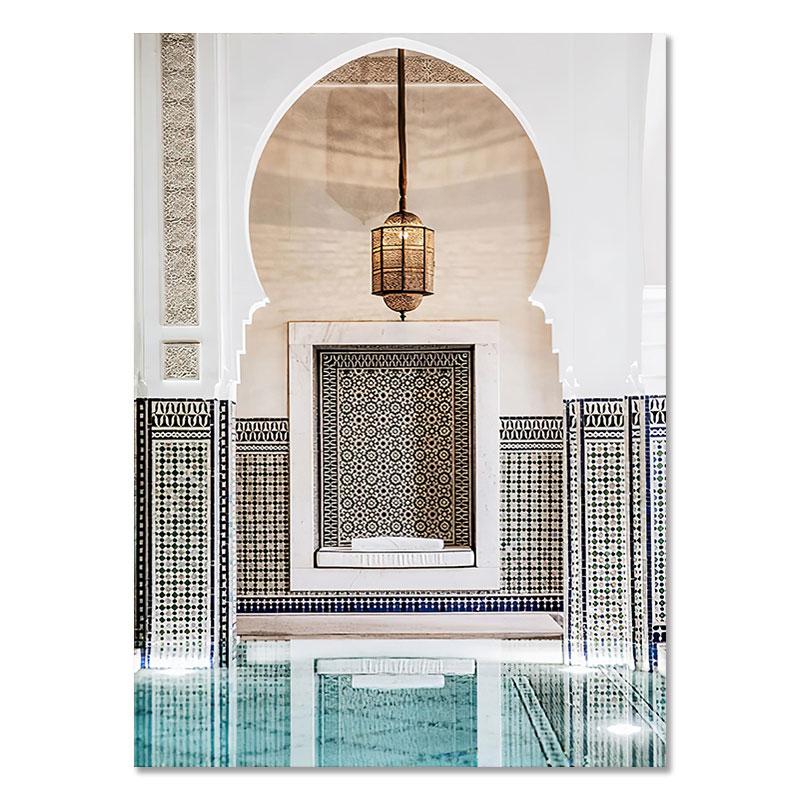 Islamic Building Wall Art Posters Nordic Architecture Canvas Paintings Landscape Plant Pictures Travel Prints Ramadan Home Decor
