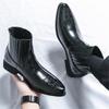 Wniter Trend New Arrival Luxury Designer Men Gold Black Chelsea Cowboy Ankle Boots Casual High Top Platform Shoes Zapatos Hombre