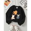 European sizes  Kids' Casual Printed Round Neck Pullover, Kids' Fashion Round Neck Sweatshirt with Adorable Animal Prints