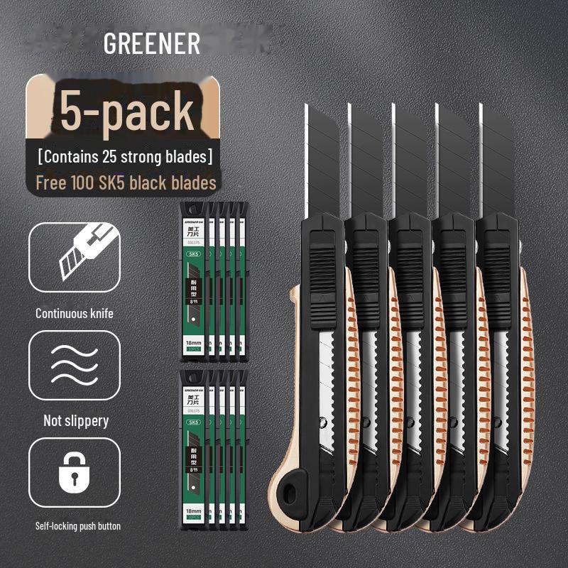 Green Forest Heavy-Duty All-Steel Utility Knife: Industrial-Grade, Thickened, Durable, Large Wallpaper & Paper Cutter