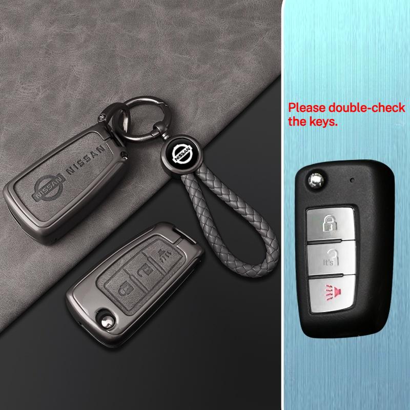 2/3/4Buttons Zinc Alloy Leather Car Remote Key Cover Case for Nissan Rouge Maxima Altima Sentra Murano Qashqai X-Trail Serena
