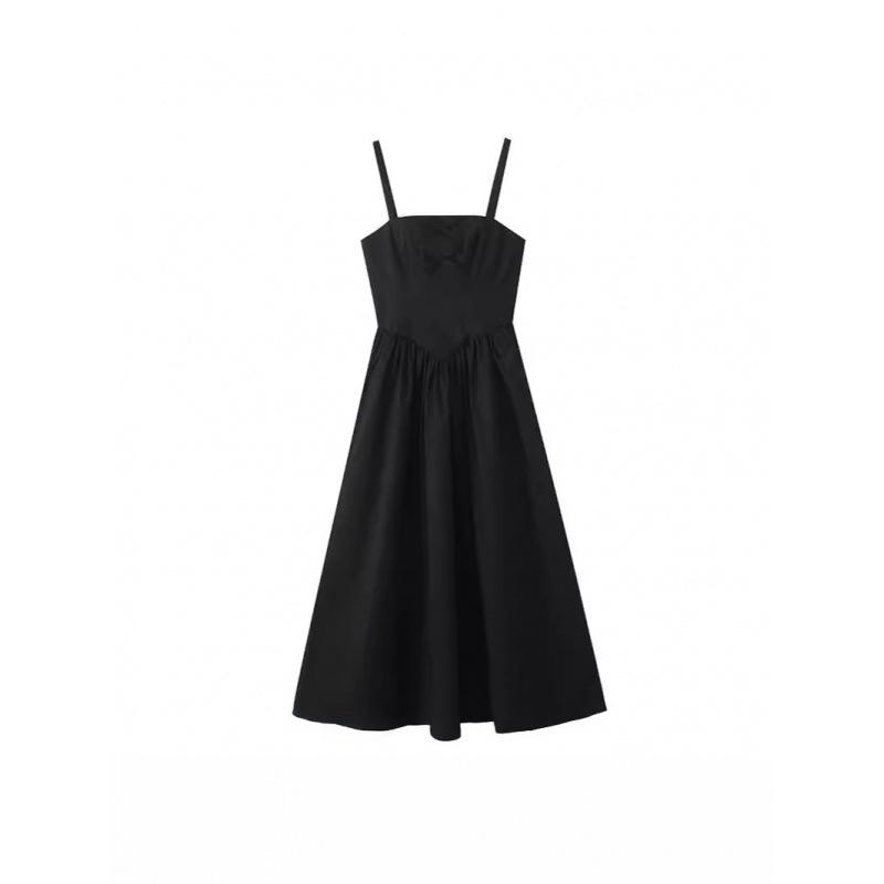 

Women s Bow Decor Sleeveless Spaghetti Strap Midi Dress Small