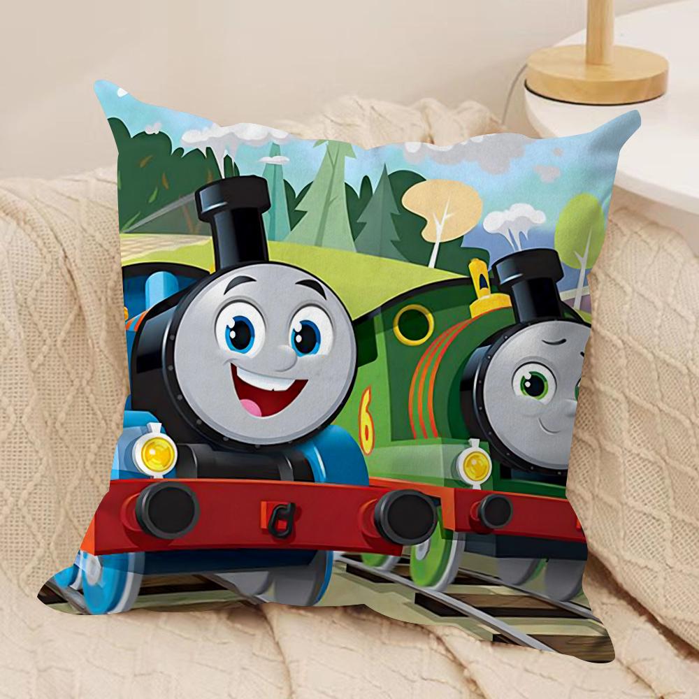 TThomasES The Train Cushion Cover Soft Plush Throw Pillow Cover DoubleSided Decorative Cushion Case Sofa Bedroom Home Decor