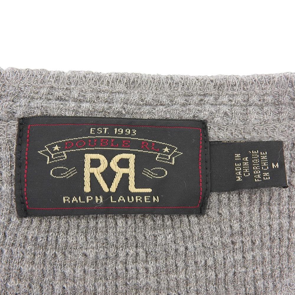 RRL Men's Thermal Henley T-Shirt, Gray, Size M Tops M grayUsed