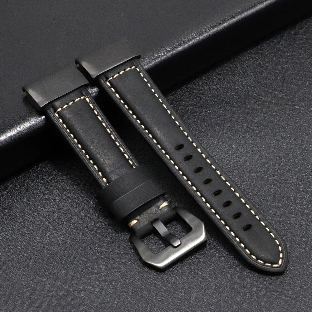 

Ремешок для часов из натуральной кожи 22 мм 26 мм для Garmin Fenix ​​7 7S 7X 6S 6X, сменный ремешок на запястье 6 5S 5X 5 3 26MM