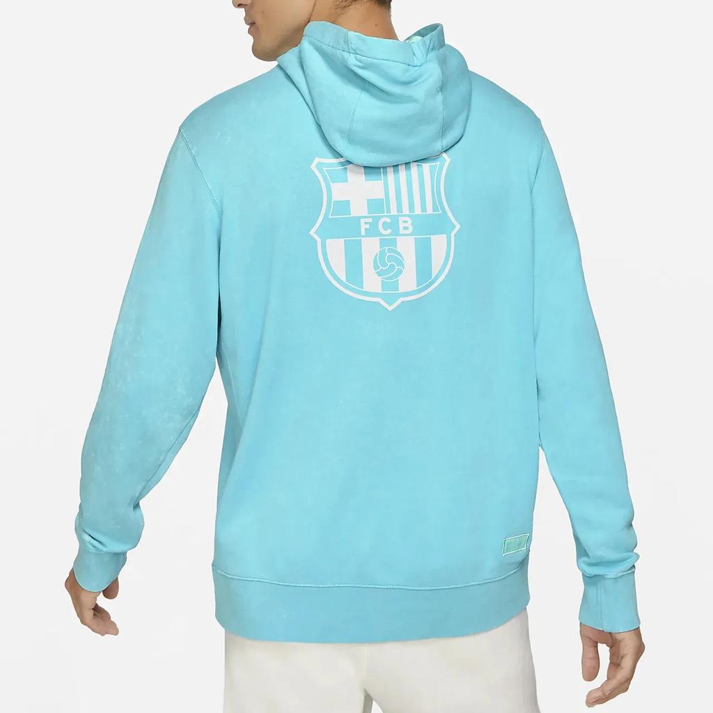 Nike Barcelona Football Casual Hoodie Long Sleeve Sweatshirt Men Hoodies Blue DC7277-425