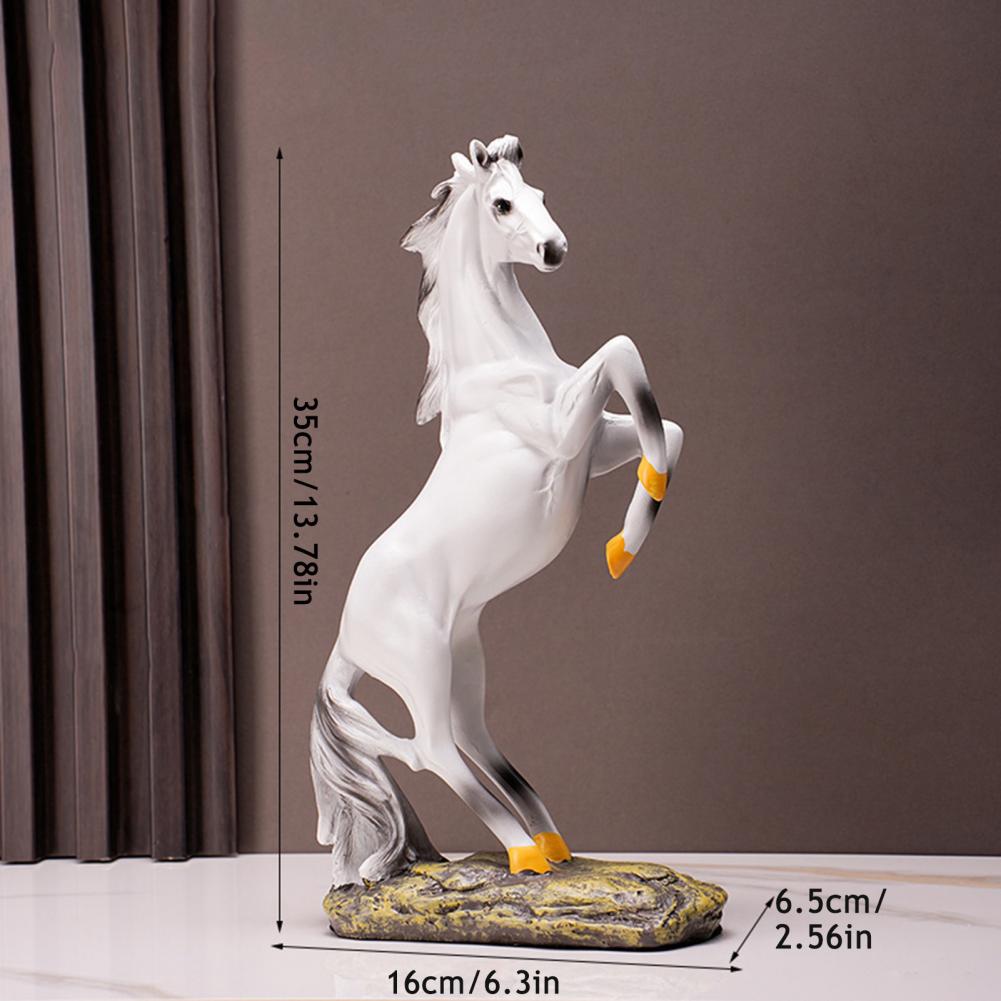 Success Horse Ornament Artistic Good Luck Horse Figurine Resin Modern Horse Statue for Home TV Stand Desk Wine Cabinet Decor