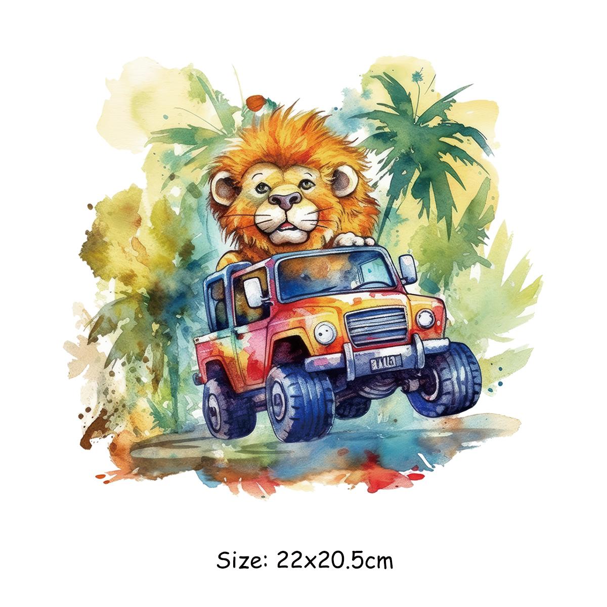 

Термонашивка Happy Animals, теплопередача, толстовки «сделай сам», наклейка на одежду, Parches Ropa, рюкзак, термоперенос, жираф, шимпанзе