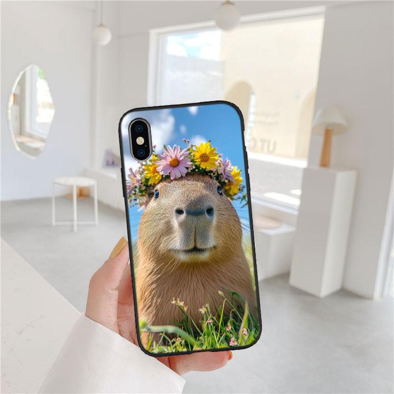 CJ24 Cartoon Capybara Cute Soft Shell Phone Case for Redmi Note 8 9 Pro Max 9S 9T 9C NFC 8T 8A 10A A4