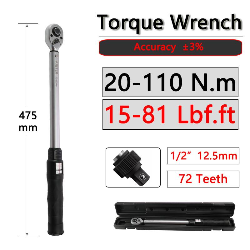 Profession High Accuracy Torque Wrench 3/8" 1/2" Adjustable and Replaceable Head Motorcycle Car Repair Tools