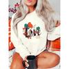 Women Fashion Leopard Vintage Flower Long Sleeve Print Sweatshirts Clothes Ladies Clothing Graphic Pullovers