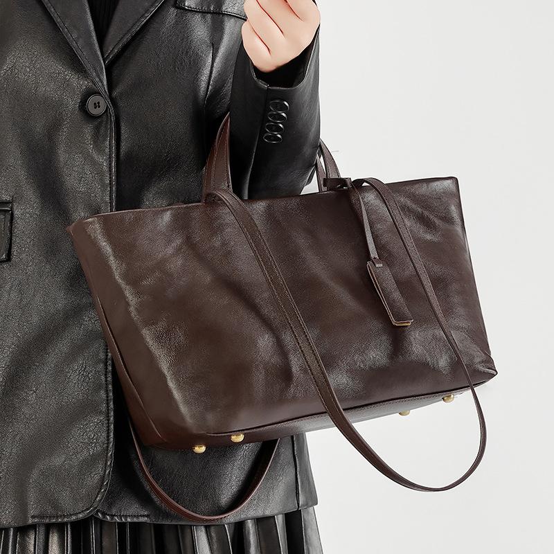 Echtleder Damen Pendler Tasche mit großer Kapazität, High-End Handtasche, Damen Tragetasche