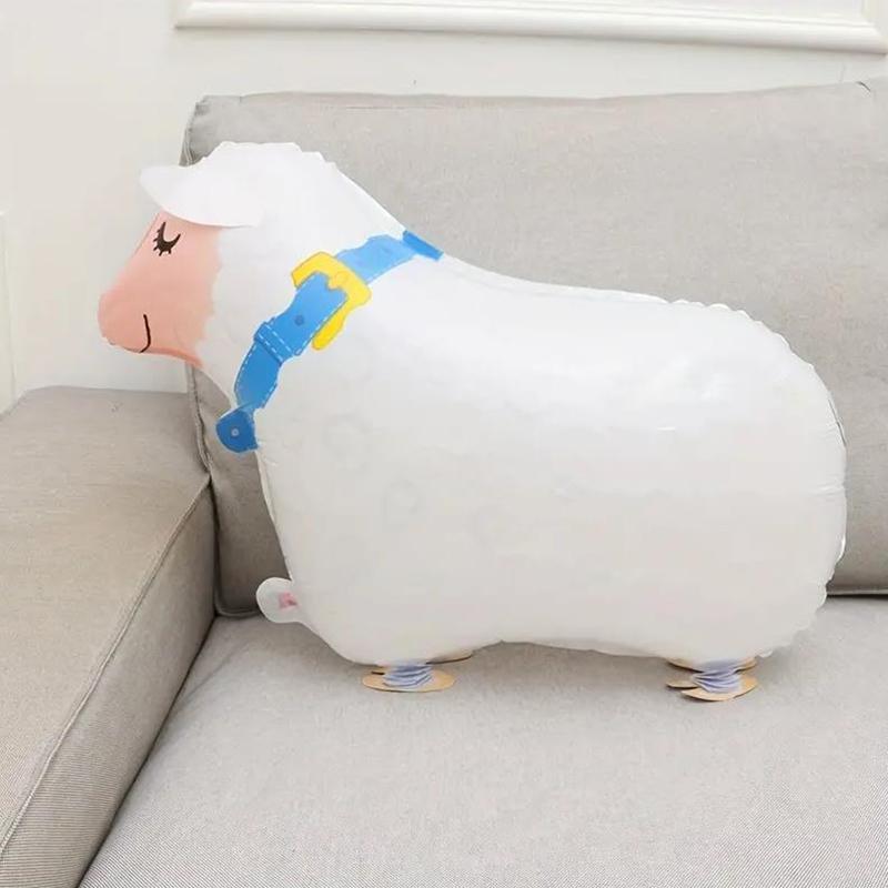 

1 шт., воздушный шар с изображением прогулочной овцы, детский подарок, воздушный шар, праздничный подарок, украшение сцены, воздушный шар белый