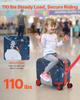 VEVOR Ride-on Luggage, 26 L Capacity, 18 Inches Tow Along Toddler Carry on Luggage with Wheels, Adjustable Shoulder Strap