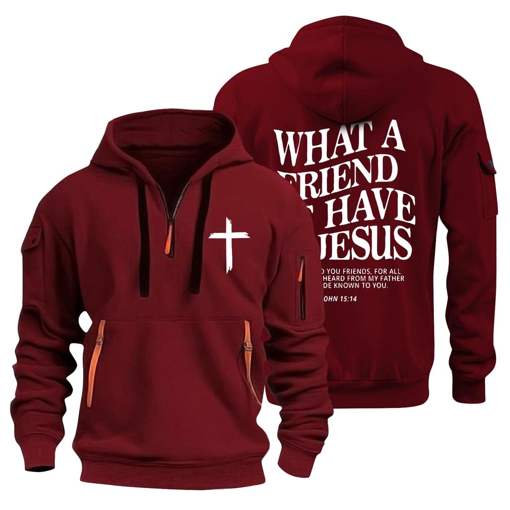 Herren einfarbiger Half-Zip Hoodie Herren Sport Übergröße Freizeit Sweatshirt