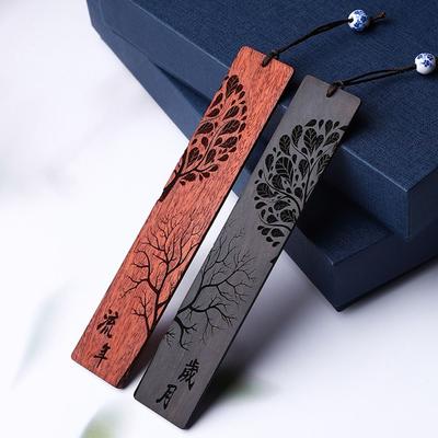 Wooden Book Clip Chinese Style Carving Mahogany Retro Wooden Bookmark  Students Gift