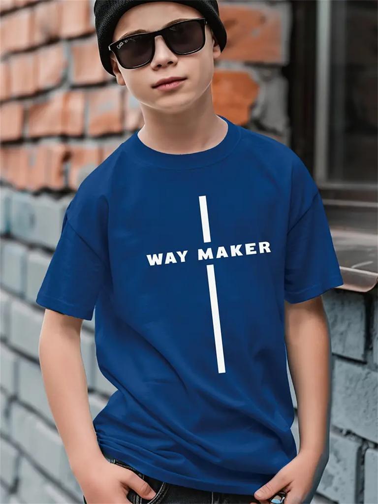 Simple Letter 3d Print Tee Shirt Short Sleeve Children's Clothing Fashion T Shirt For Boys Top Tee Kids Boys Clothes