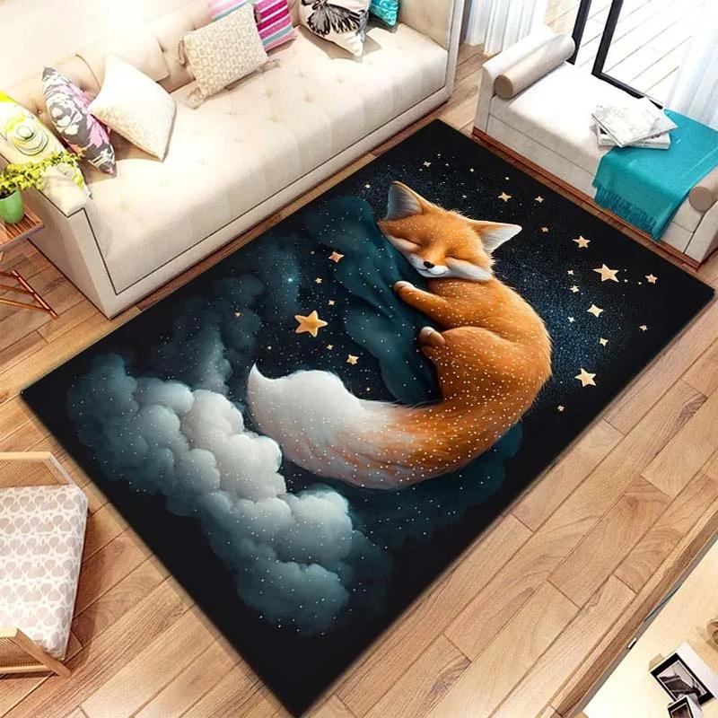 Wildfuchs Muster Druck Große Teppiche Teppich für Zuhause Wohnzimmer Schlafzimmer Sofa Fußmatte Dekoration Rutschfester Boden Pay Mat