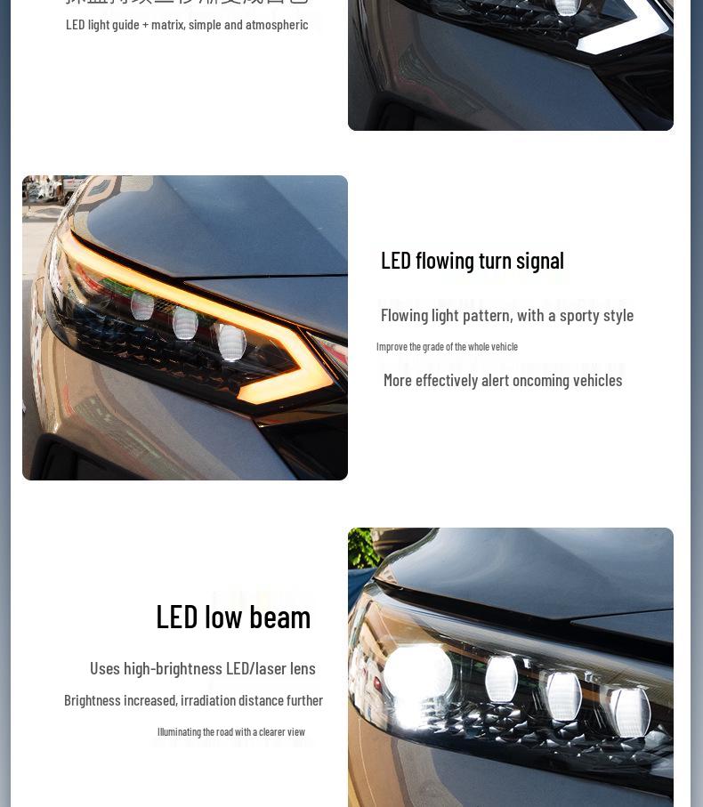 Sylphy 14th Gen 20-22 LED Daytime Running Lights Laser Bi-Xenon Headlight Assembly