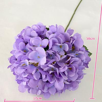 58CM Artificial Hydrangea Realistic Colorful With Leaves Wedding Home Party Living Room Table Decoration