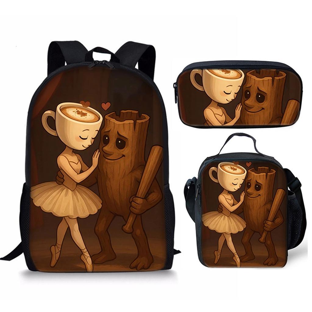 Cartoon Printing Casual Shoulder Bag Junior High School Students Large Capacity Backpacks