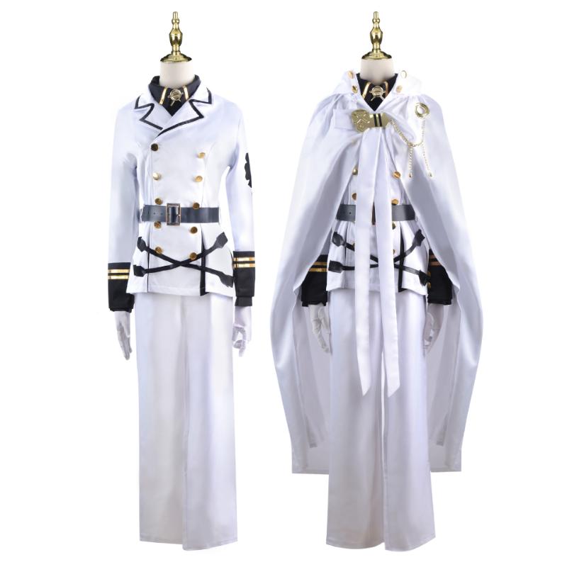 Anime Seraph of The End Mikaela Hyakuya Cosplay Halloween Carnival Uniform with Wig Full Set Costumes