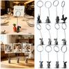 Metall-Maus-Figur Notizhalter-Klammer mit rundem Ring zum Präsentieren von Fotos, Karten oder Notizen auf Schreibtisch oder Regal Set aus drei Stück