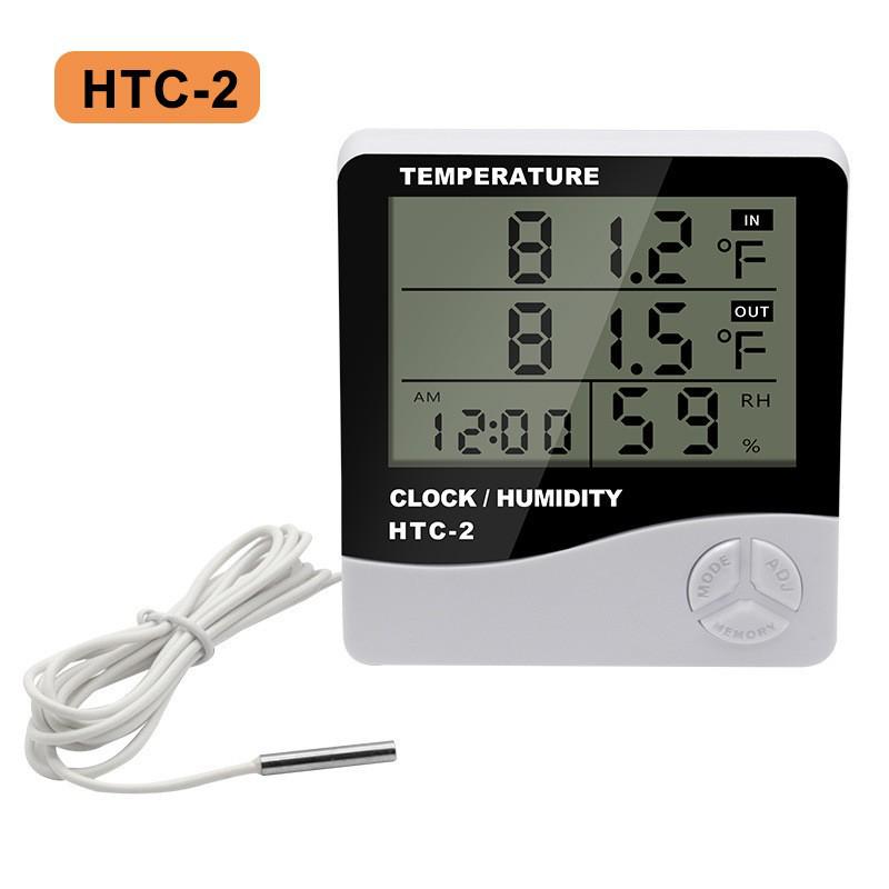 HTC-2 Dual Temperature Thermometer for Indoor/Outdoor, Reptile House, Refrigerator, and Aquarium