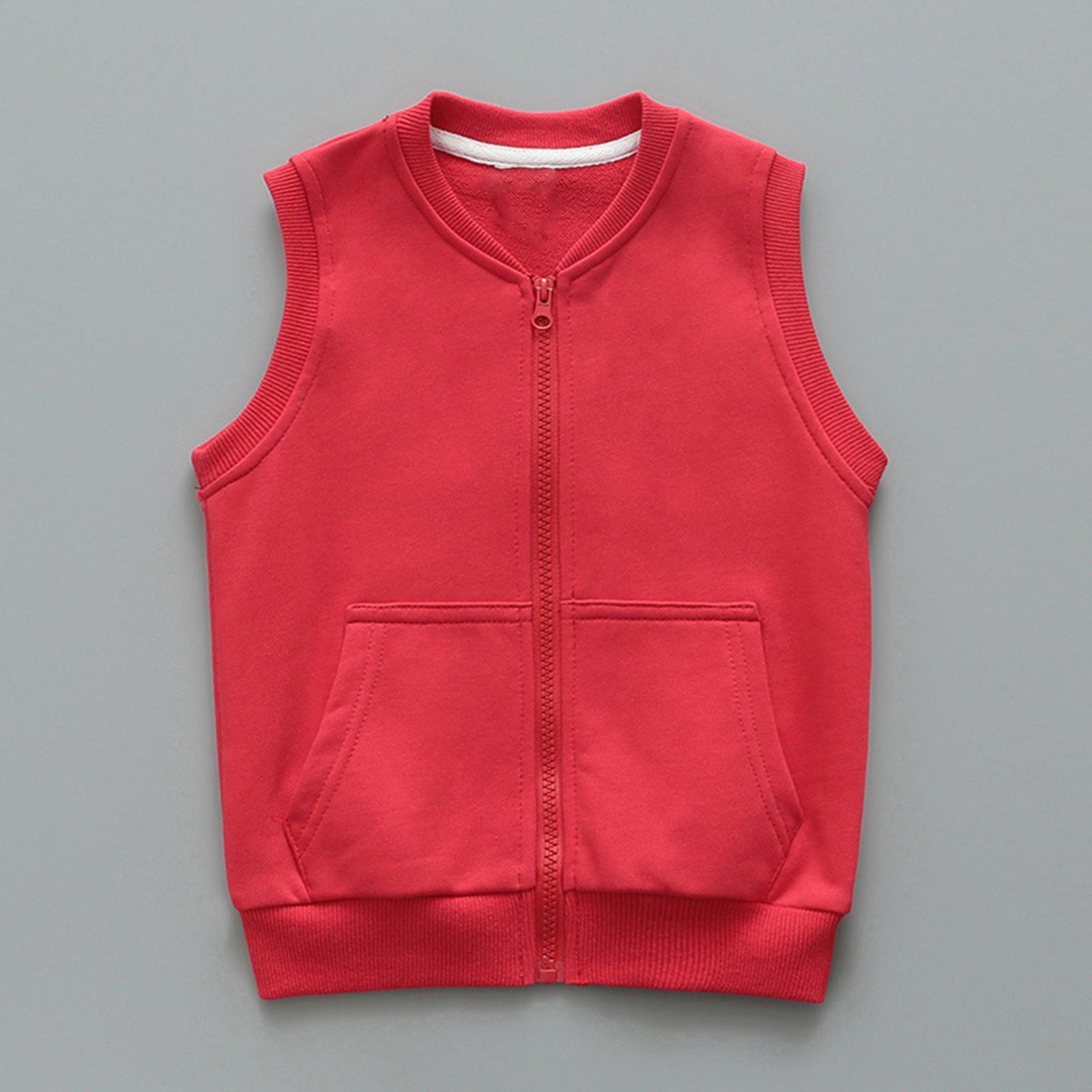 Children s -color Vests Cardigan Jackets For Girls And Boys 100 красный