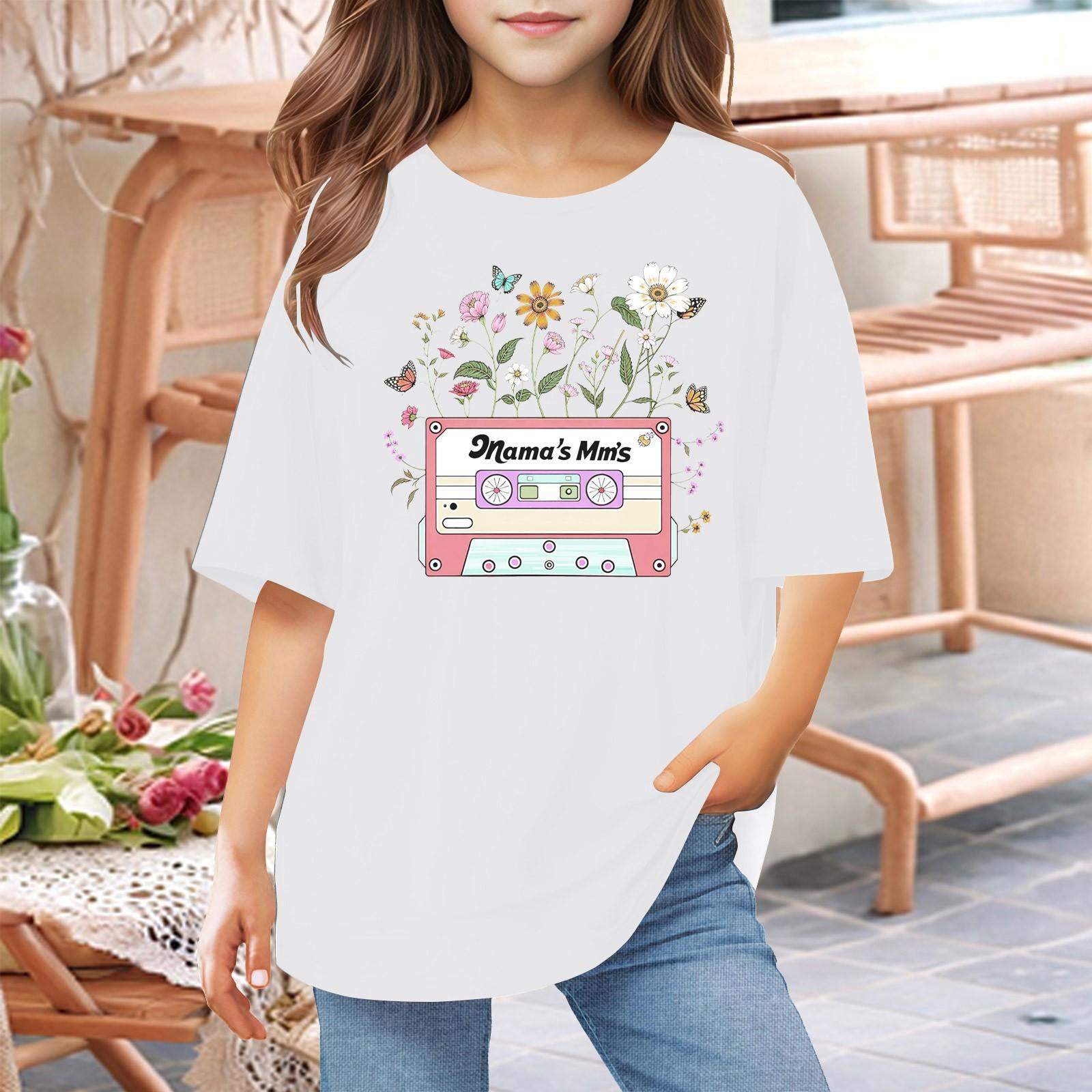 

Футболки для малышей, девочек и мальчиков, детские футболки с короткими рукавами и принтом для мальчиков и девочек 1-12 лет 160 белый